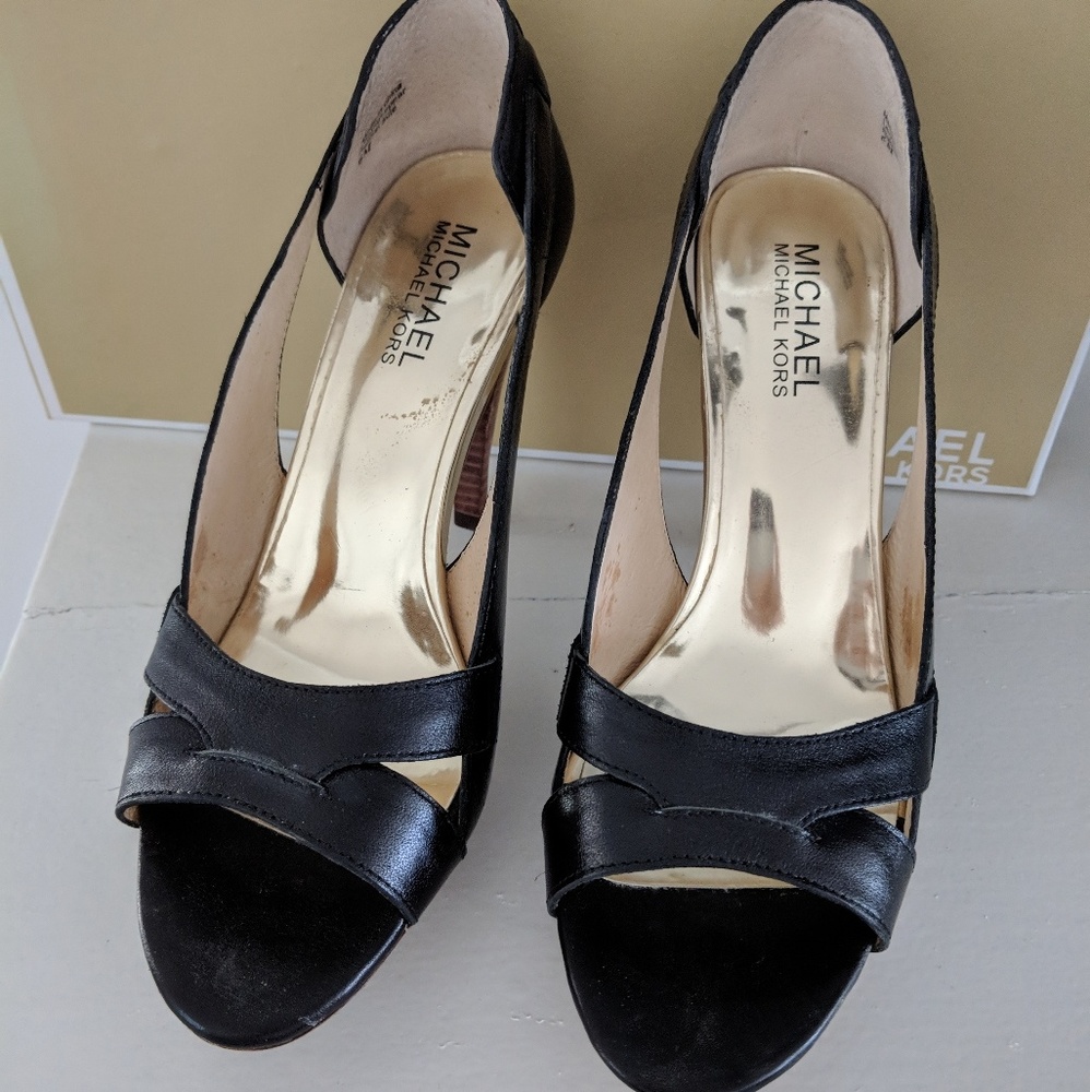 Michael Camden Open Toe Platform Leather Pumps - image 5